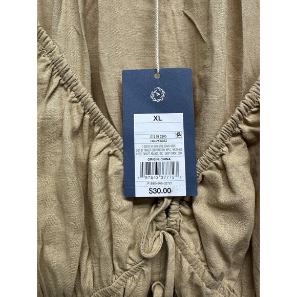 NWT Linen Blend Babydoll Midi with pockets Women Dress XL - Picture 9 of 12